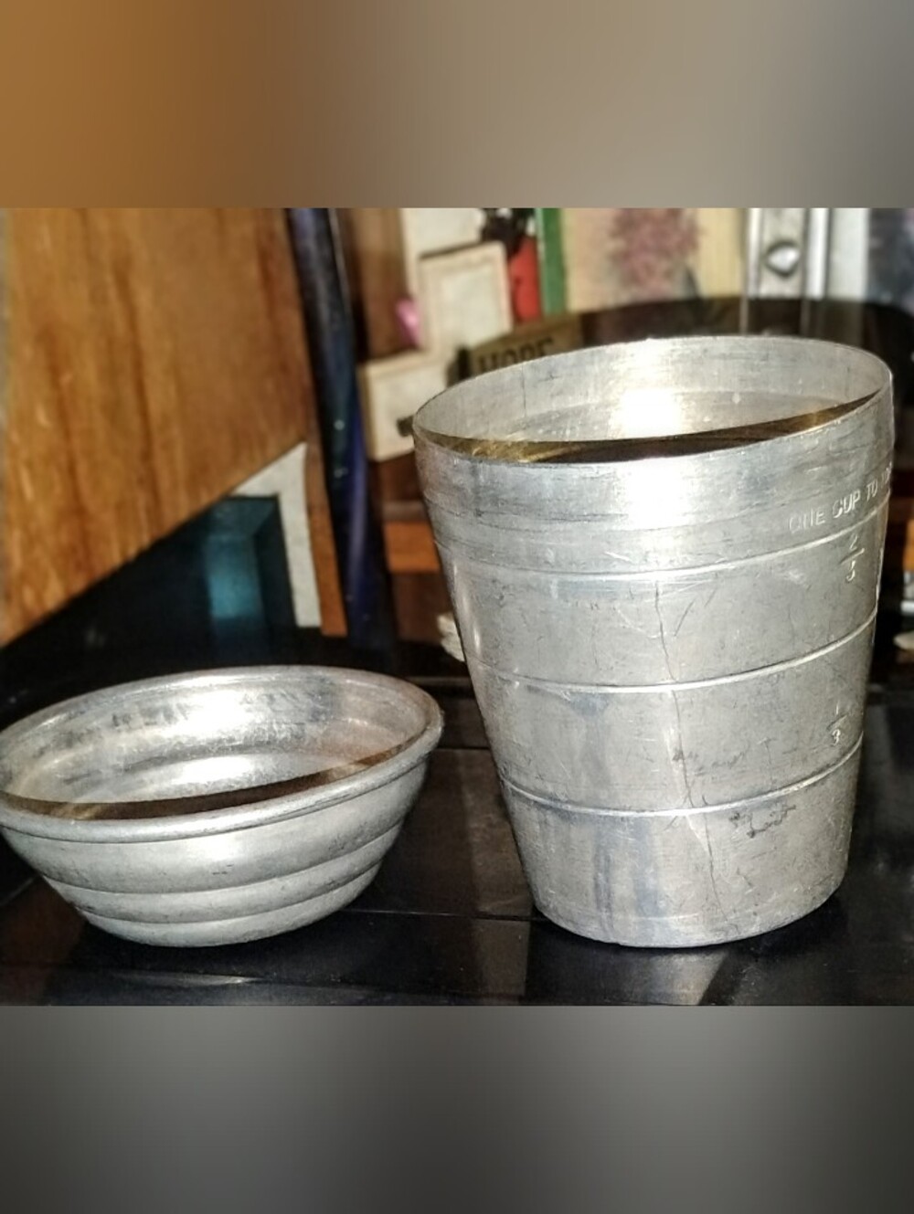 Vintage MIRRO Aluminum 1 Cup Measuring Cup Shaker W/Lid Model 2623 M MCM